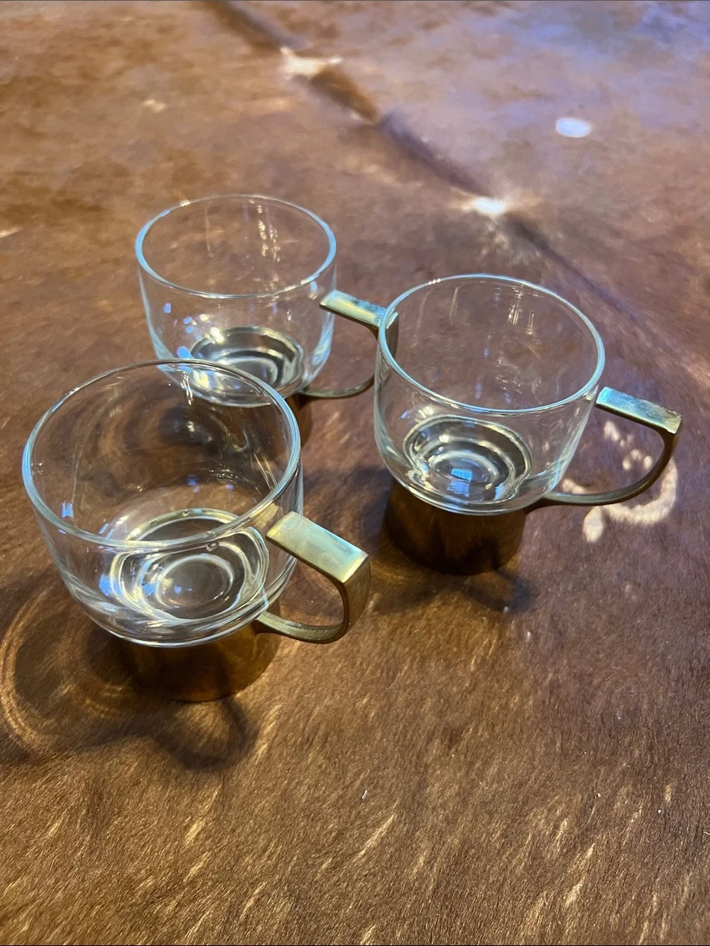 Mid Century MCM Melco Drinking Glass Detachable Handle Zarf Glass 3.75”H